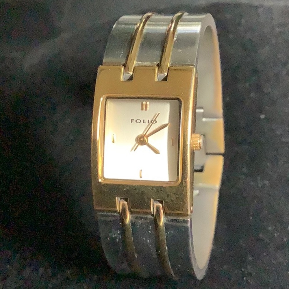 Two tone bracelet watch